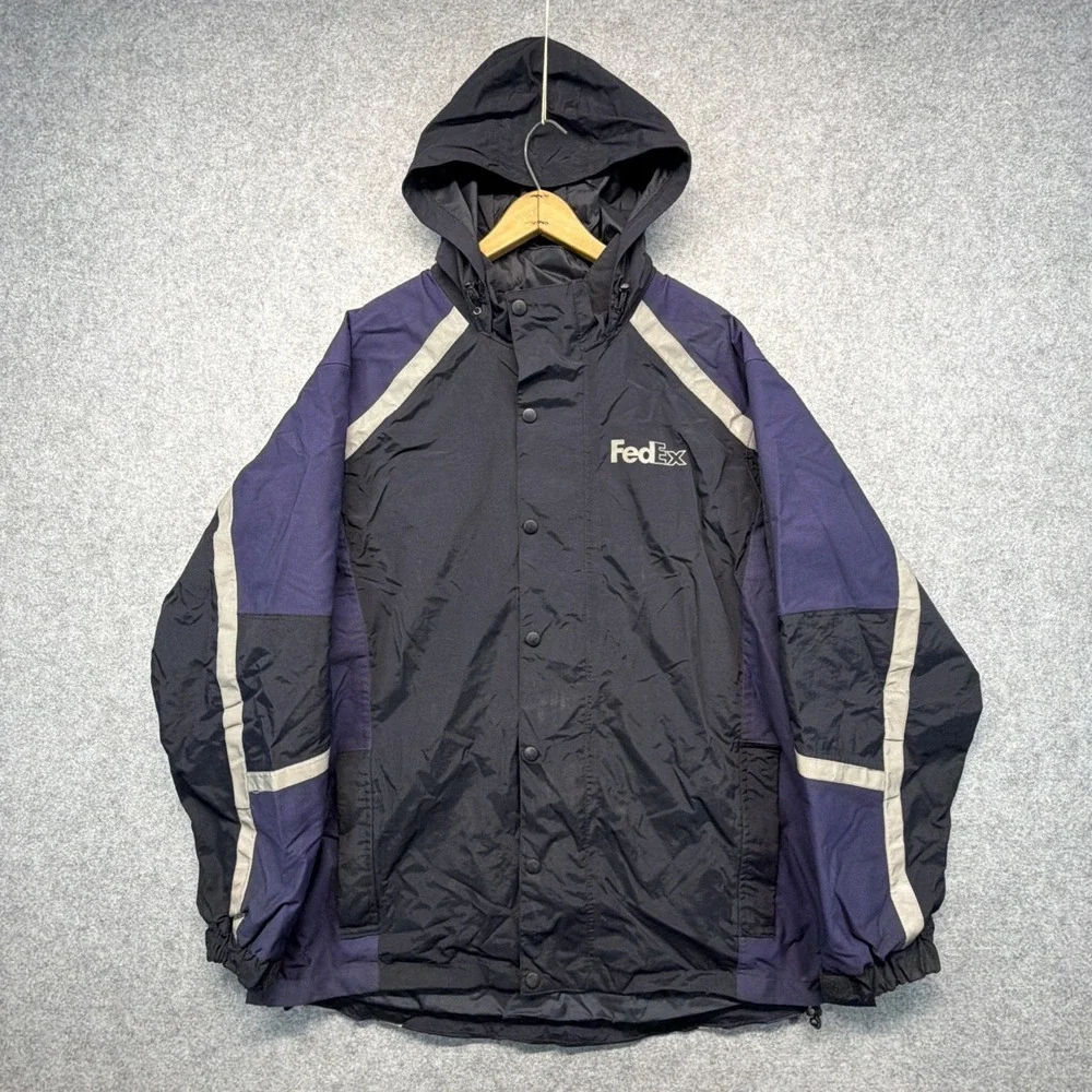 VTG Federal Express Jacket Mens XL Long Sleeve Full-Zip Windbreaker